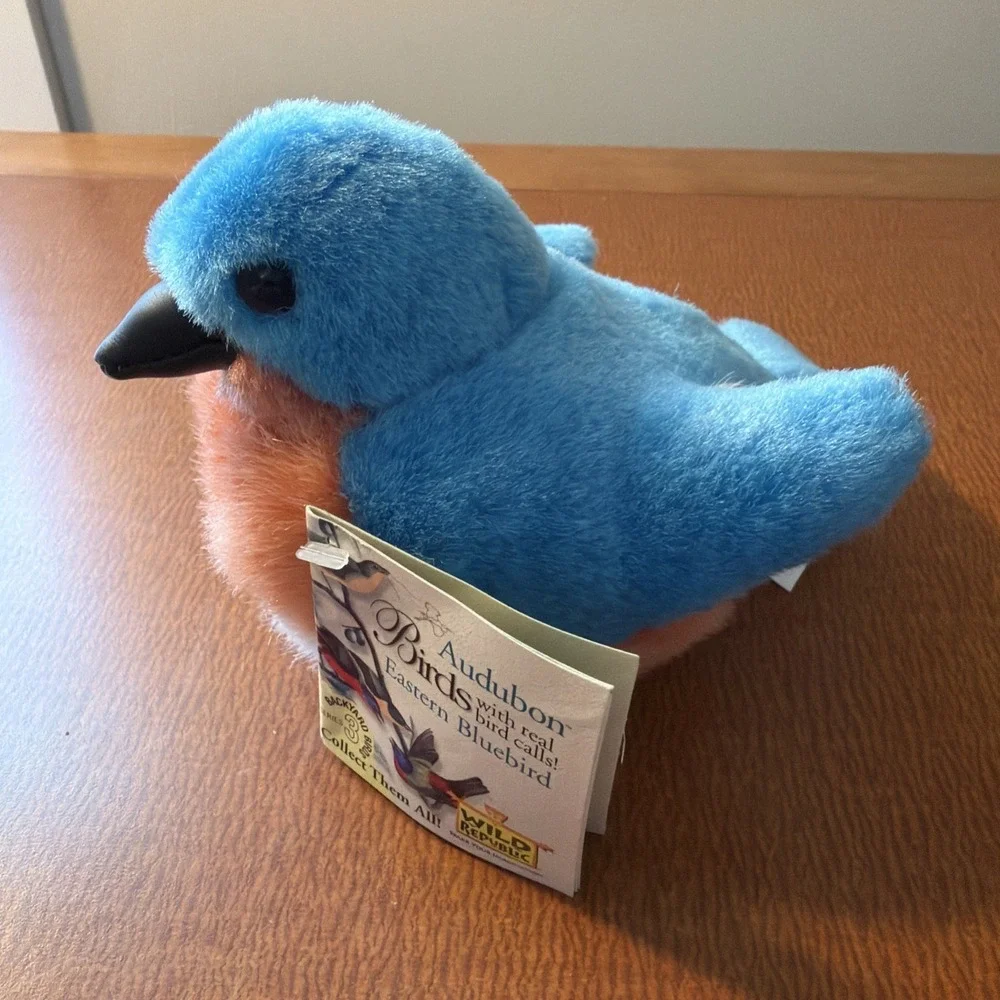 Audubon Bird Eastern Bluebird Plush‎ with Authentic Bird Sound - No Sound